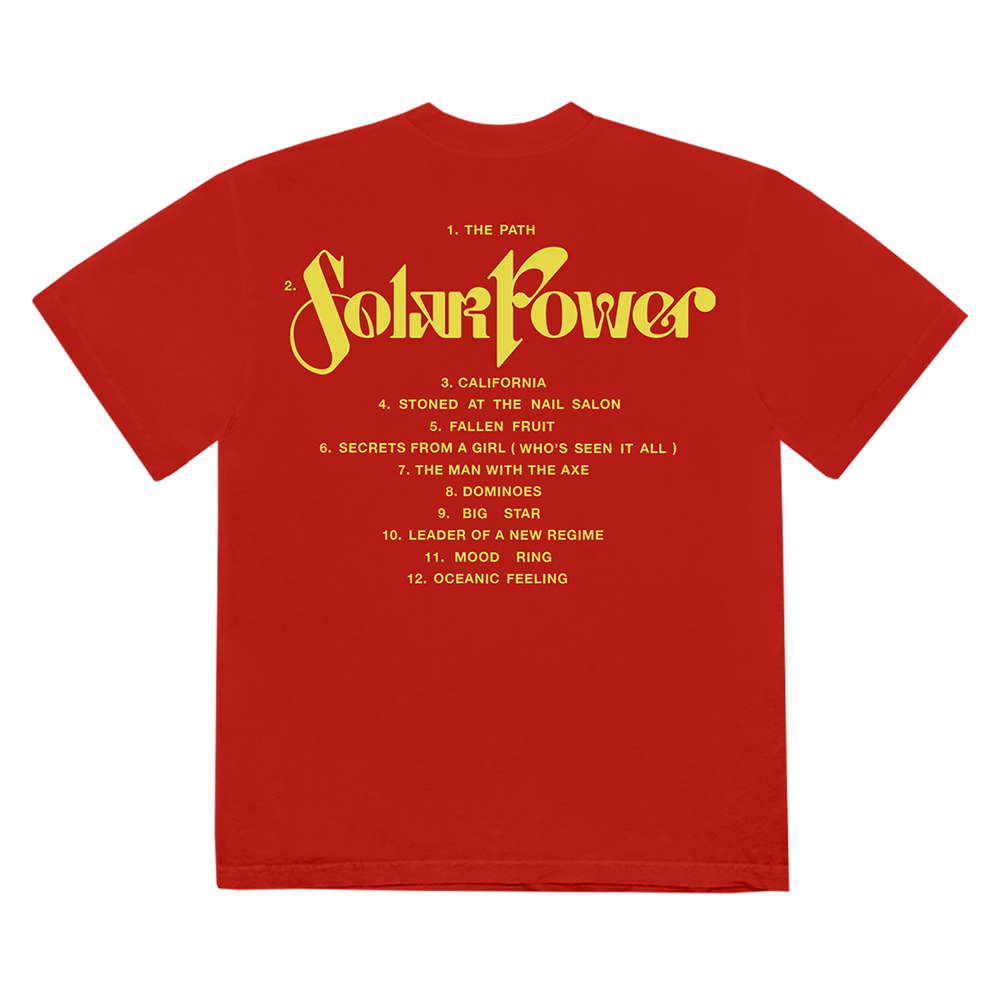 Solar Power Tracklist T-Shirt I Back