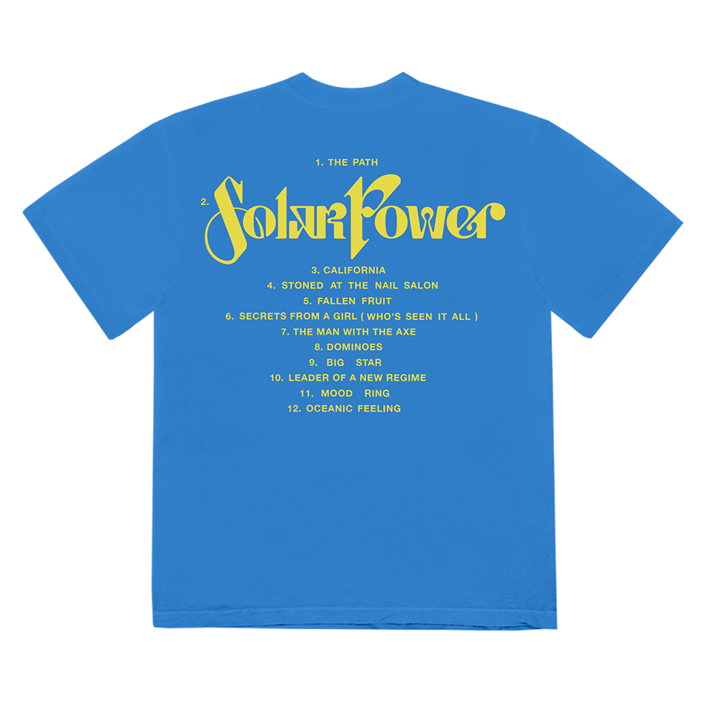 Solar Power Tracklist T-shirt II Back